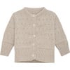 Baby Girls Knit Eyelet Cardigan, Eggnog - Cardigans - 1 - thumbnail