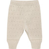 Baby Girls Knit Eyelet Pants, Eggnog - Pants - 1 - thumbnail