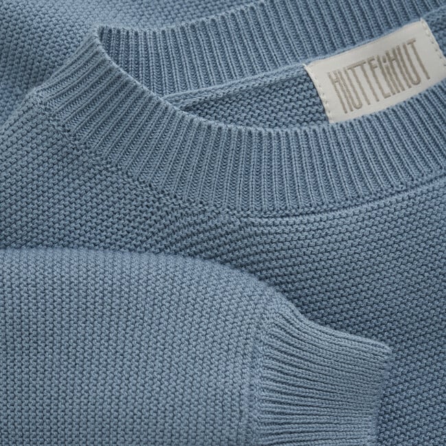 Organic Cotton Crew Neck Pullover, Citadel Blue - Sweaters - 3