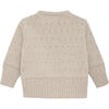 Baby Girls Knit Eyelet Cardigan, Eggnog - Cardigans - 2