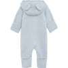 Baby Cotton Fleece Hooded Suit With Ears, Celestial Blue - Bodysuits - 2