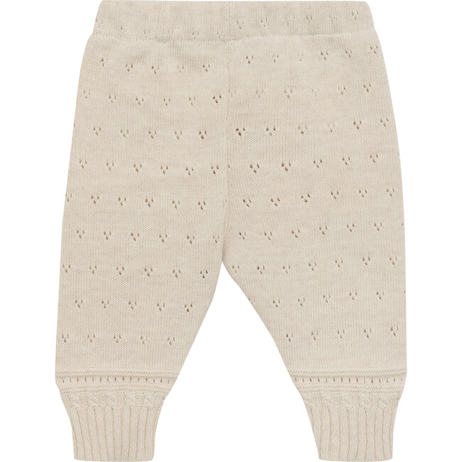 Baby Girls Knit Eyelet Pants, Eggnog - Pants - 2