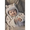 Baby Cotton Fleece Hooded Suit With Ears, Sea Spray - Bodysuits - 4