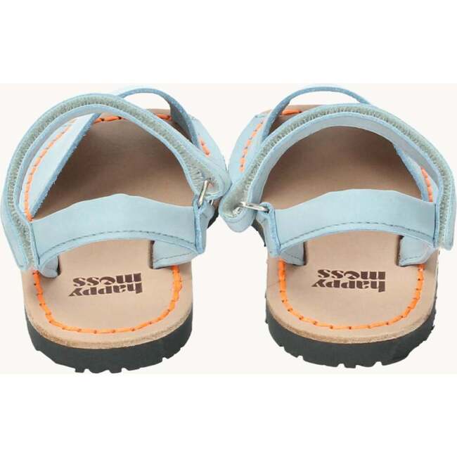 Menorcan Nubuck Velcro Sandals, Sky Blue - Sandals - 3