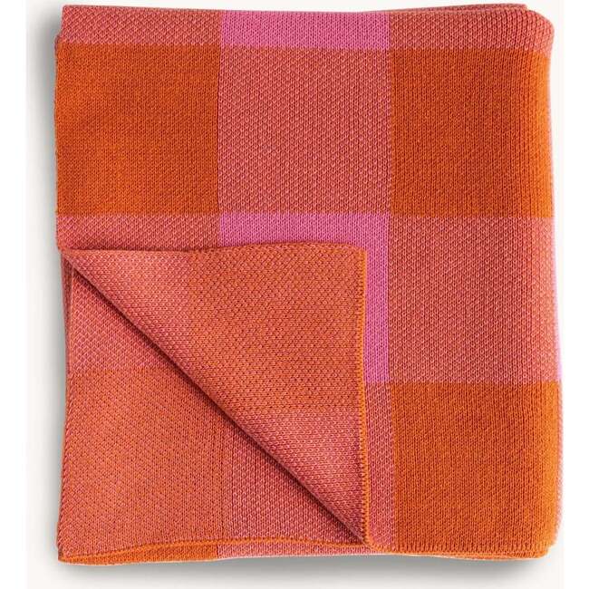 Vichy Organic Cotton Blanket, Sorbet & Pink - Blankets - 3