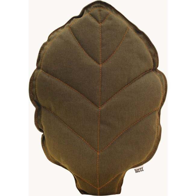 Hand-Made Cushion Leaf, Green