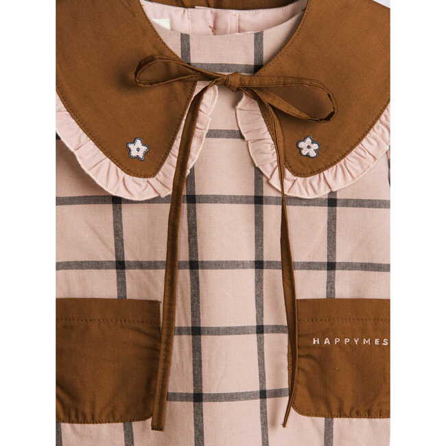 Girl's Ruffle String Tie Collar, Cocoa Brown - Scarves - 3