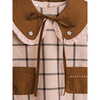 Girl's Ruffle String Tie Collar, Cocoa Brown - Scarves - 3