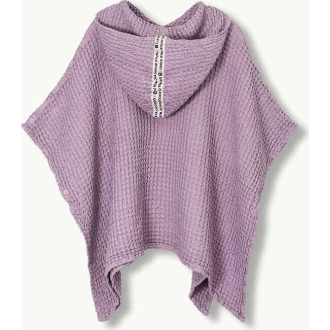 Linen Waffle Hood Poncho, Lavender - Bath Accessories - 3