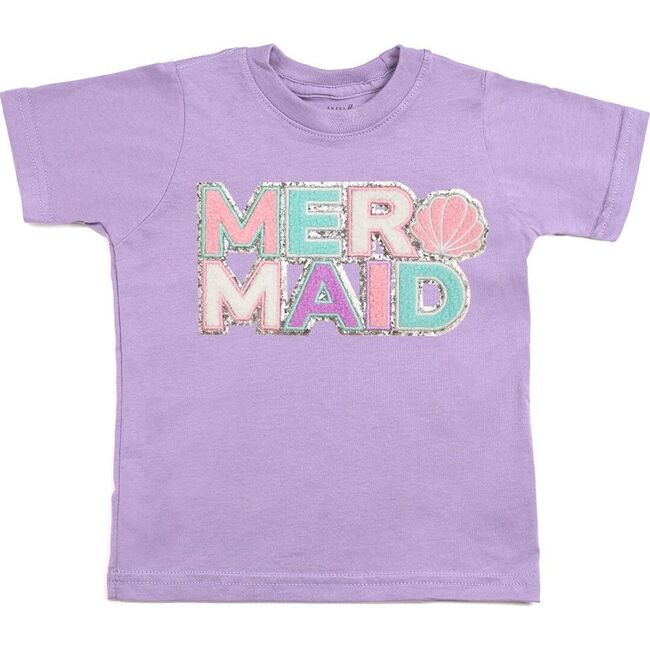 Mermaid Patch Short Sleeve T-Shirt, Lavender