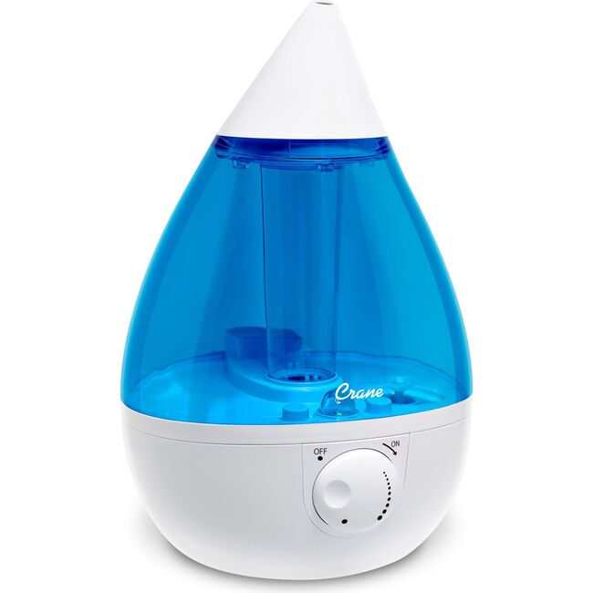 Ultrasonic Cool Mist Drop Shape Humidifier, Blue/White