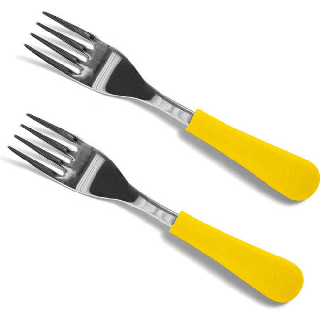 Stainless Steel-Baby Forks, Yellow