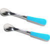 2-Pack Stainless Steel Infant Spoons, Blue - Tabletop - 1 - thumbnail