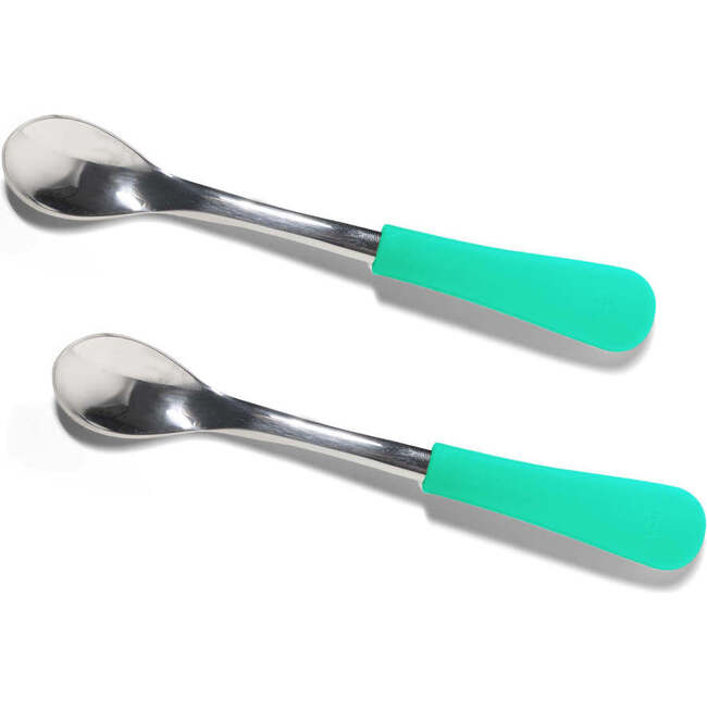 2-Pack Stainless Steel Infant Spoons, Green