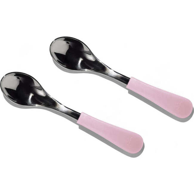 2-Pack Stainless Steel Baby Spoons, Pink