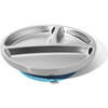 Toddler Stainless Steel Stay Put Suction Plate + Spoon, Blue - Tabletop - 1 - thumbnail