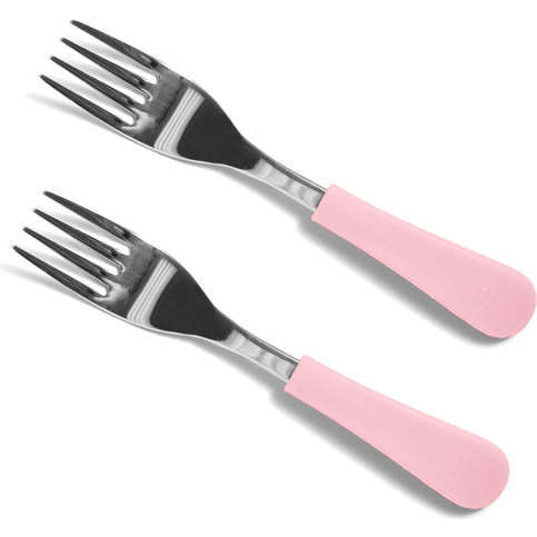 Stainless Steel-Baby Forks, Pink