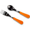 Stainless Steel-Baby Spoon & Fork, Orange - Tabletop - 1 - thumbnail