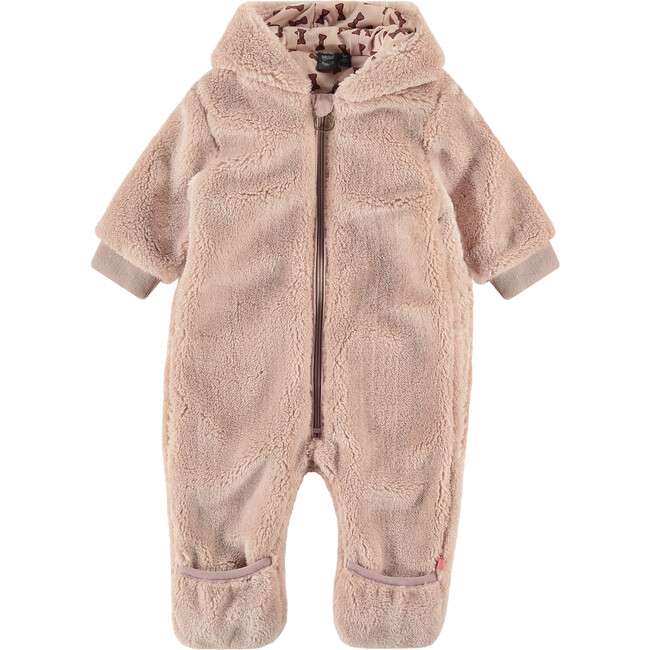 Fuzzy Outdoor Romper, Pink