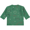 Outer Space Print Long Sleeve T-Shirt, Green - T-Shirts - 2