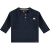 Long Sleeve Henley, Navy - T-Shirts - 1 - thumbnail