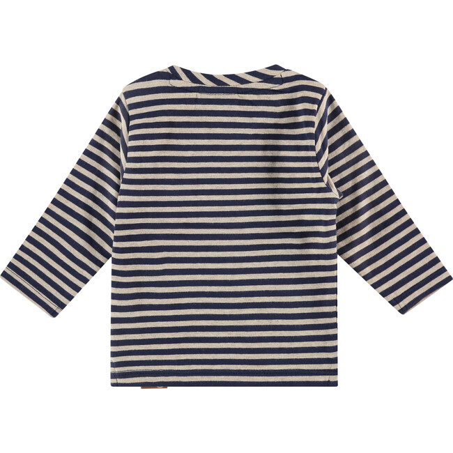 Striped Long Sleeve T-Shirt, Navy - T-Shirts - 2