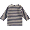 Striped Long Sleeve T-Shirt, Navy - T-Shirts - 2