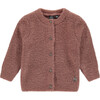 Fuzzy Button Up Cardigan, Mauve - Cardigans - 1 - thumbnail