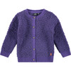 Purple Fuzzy Cardigan, Purple - Cardigans - 1 - thumbnail