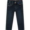 Denim Pants, Navy - Jeans - 1 - thumbnail