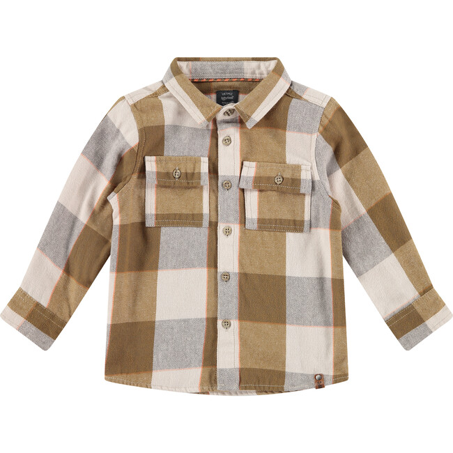 Checkered Button Up Shirt, Brown