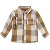 Checkered Button Up Shirt, Brown - Shirts - 1 - thumbnail