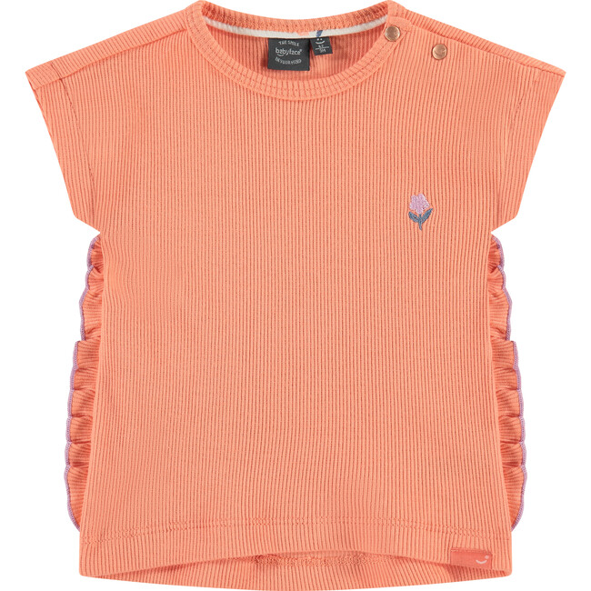 Ribbed Short Sleeve T-Shirt, Orange