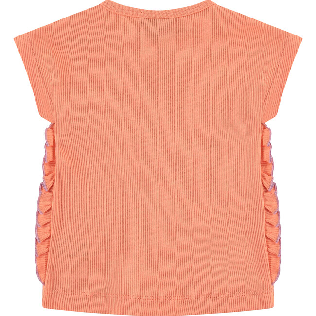 Ribbed Short Sleeve T-Shirt, Orange - T-Shirts - 2