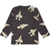 Rocket Ship Long Sleeve T-Shirt, Grey - T-Shirts - 2