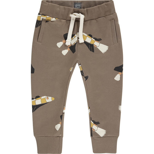 Rocket Ship Sweatpants, Brown - Sweatpants - 1