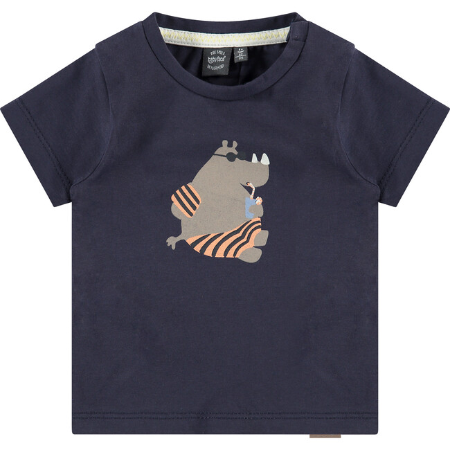 Summer Hippo Short Sleeve T-Shirt, Brown