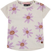 Smiling Daisy Print Short Sleeve T-Shirt, Print - T-Shirts - 1 - thumbnail