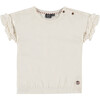 Ruffled Short Sleeve T-Shirt, White - T-Shirts - 1 - thumbnail