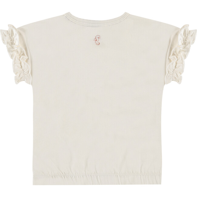 Ruffled Short Sleeve T-Shirt, White - T-Shirts - 2