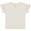 Ruffled Short Sleeve T-Shirt, White - T-Shirts - 2