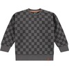 Checkered Sweatshirt, Grey - Sweatshirts - 1 - thumbnail