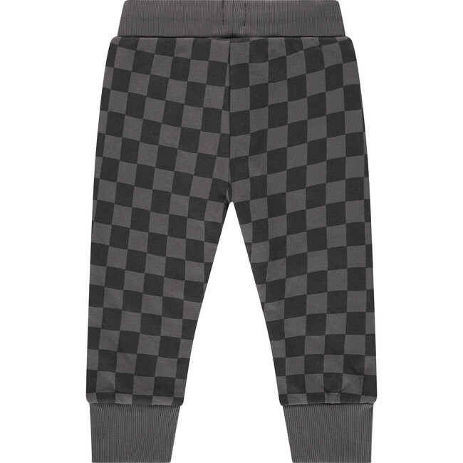 Checkered Sweatpants, Grey - Sweatpants - 2