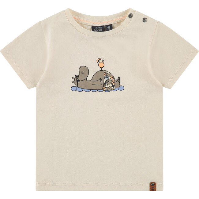 Sun Bathing Hippo Short Sleeve T-Shirt, Print - T-Shirts - 1