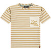 Striped Short Sleeve T-Shirt, Mustard - T-Shirts - 1 - thumbnail