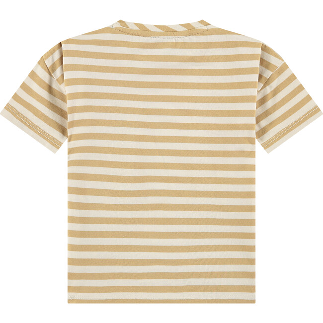 Striped Short Sleeve T-Shirt, Mustard - T-Shirts - 2