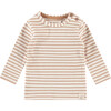 Striped Long Sleeve T-Shirt, Brown - T-Shirts - 1 - thumbnail