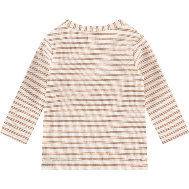 Striped Long Sleeve T-Shirt, Brown - T-Shirts - 2