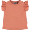 Ruffled Short Sleeve T-Shirt, Pink - T-Shirts - 1 - thumbnail