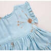 Polly Silk Tie-Dye Ruffle Sleeve 2-Tired Dress, Milky Blue - Dresses - 5